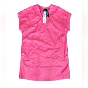 Badgley Mischka Vegan Leather Hot Pink Rose Oversized Dress Size Small Pockets